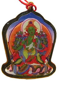 Тибетский амулет-подвеска «Зеленая Тара» (фигурный)